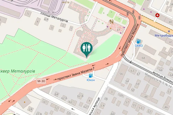Map showing location of Men Toilet - B build - Level 0