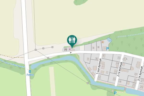 Map showing location of Dniprovska Street 1-А Toilet