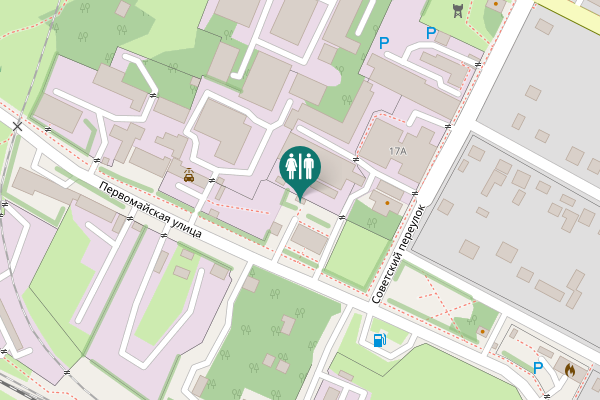 Map showing location of Первомайская улица Toilet