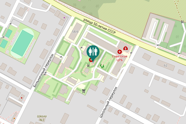 Map showing location of улица 50-летия СССР 58/6 Toilet