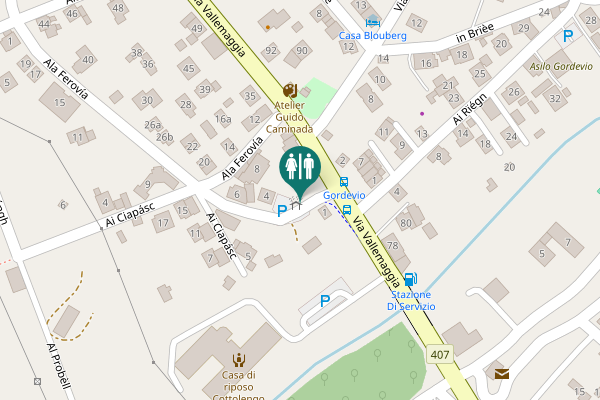 Map showing location of Ala Ferovía 1 Toilet