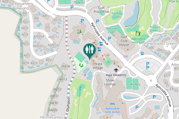 Map showing location of Olympus Toilet