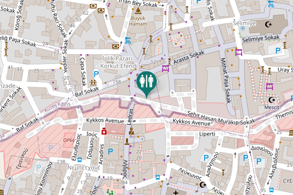 Map showing location of Hasan Fahri Uzman Sokak Toilet