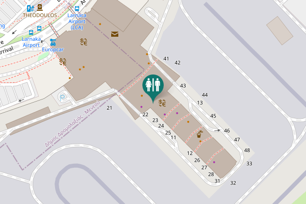Map showing location of Larnaca Toilet