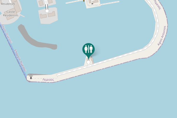Map showing location of Limassol Marina Toilet
