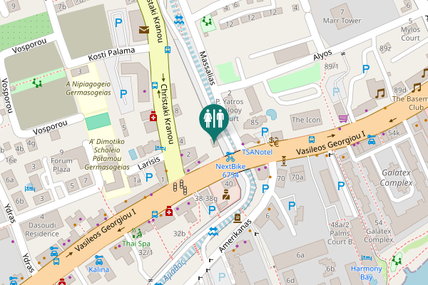 Map showing location of Vasileos Georgiou I 83d Toilet
