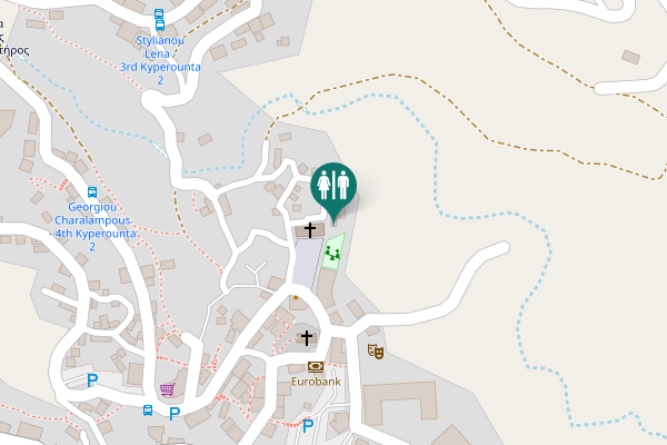Map showing location of Kyperounta Community Toilet