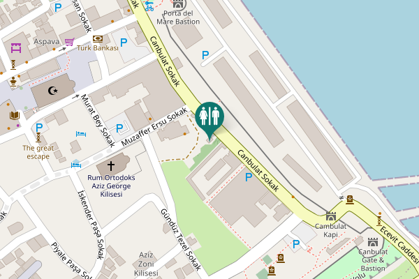 Map showing location of Canbulat Sokak Toilet