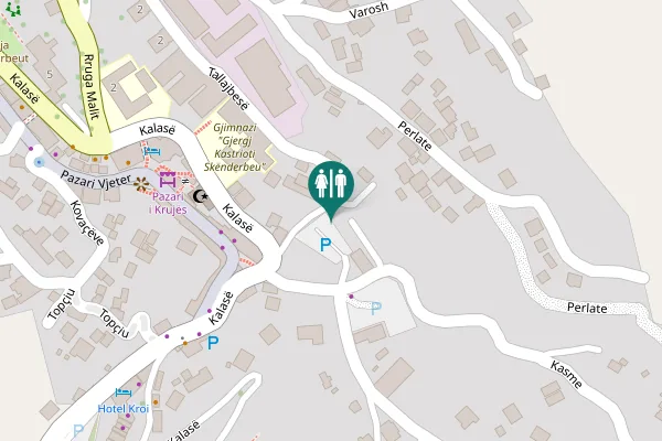 Map showing location of Tallajbesë Toilet