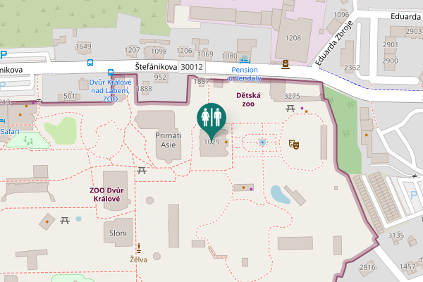 Map showing location of Štefánikova 1029 Toilet