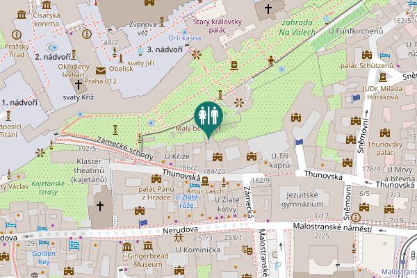Map showing location of Thunovská 184/20 Toilet