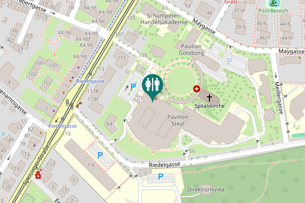 Map showing location of Speisinger Straße 109 Toilet
