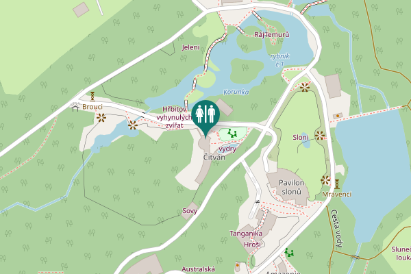 Map showing location of Cesta vody Toilet