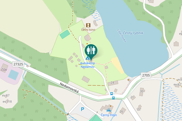 Map showing location of Nedamovská Toilet