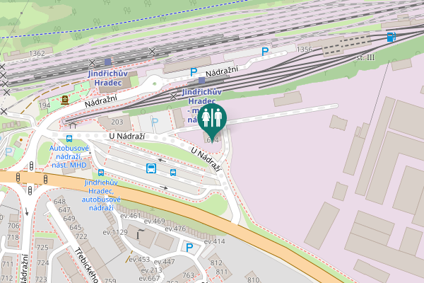 Map showing location of U Nádraží 694 Toilet