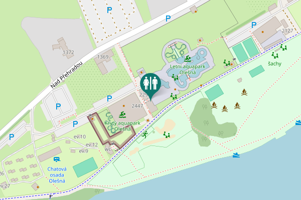 Map showing location of Nad Přehradou 2290 Toilet