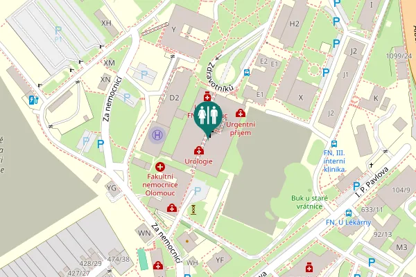 Map showing location of Zdravotníků Toilet