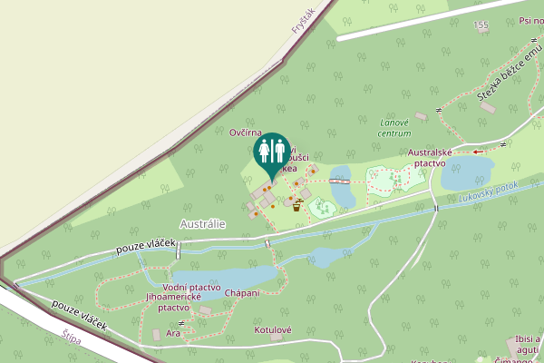 Map showing location of pouze vláček Toilet