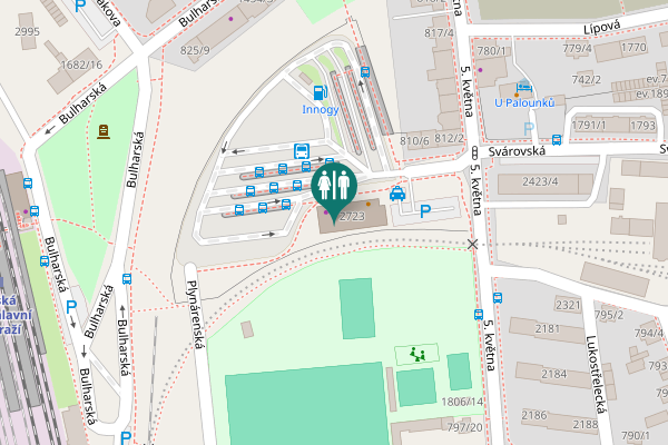 Map showing location of Konopeova 2723 Toilet