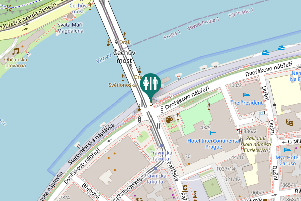 Map showing location of Staroměstská náplavka Toilet