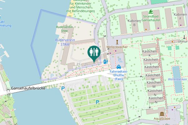 Map showing location of Moissigasse 21 Toilet