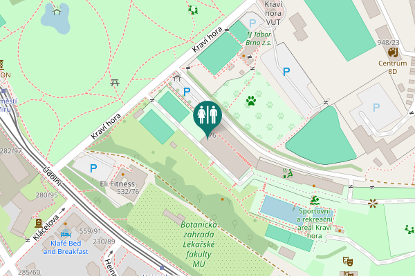 Map showing location of Údolní 76 Toilet