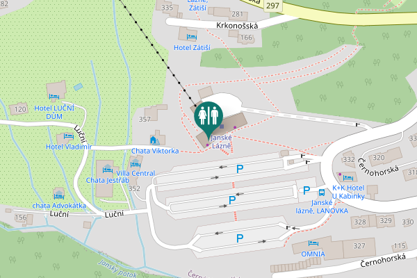 Map showing location of Černohorská 265 Toilet