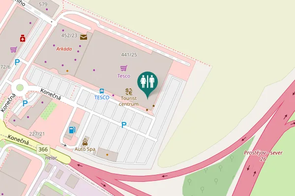 Map showing location of Konečná 441/25 Toilet