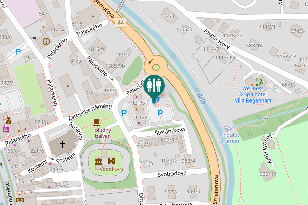 Map showing location of Palackého 13/11 Toilet