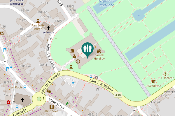 Map showing location of nám. F. X. Richtra 190 Toilet