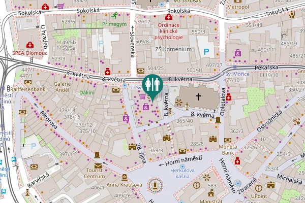 Map showing location of 8. května 465/24 Toilet
