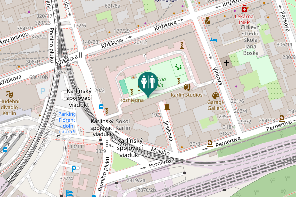Map showing location of Jirsíkova 19/2 Toilet