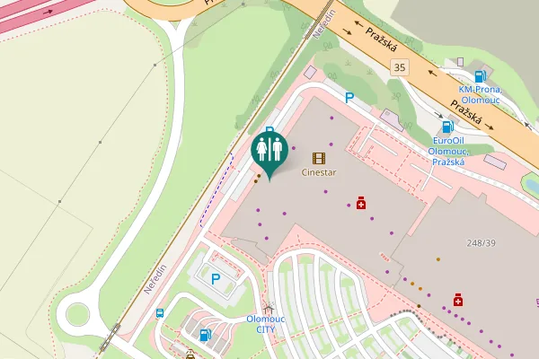 Map showing location of Pražská 255/41 Toilet