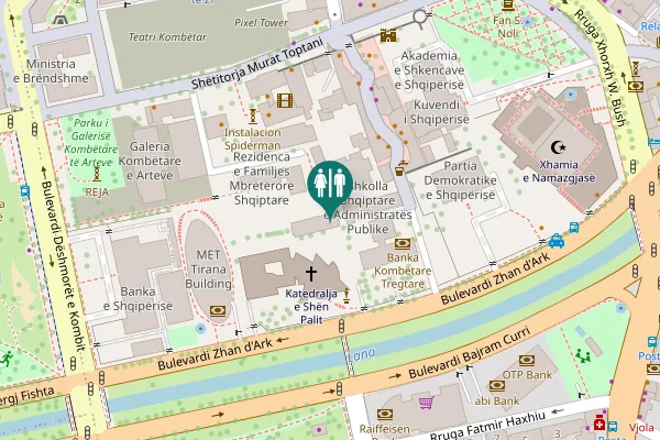 Map showing location of Kalaja e Tiranës Toilet