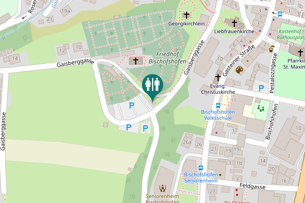 Map showing location of Gaisberggasse Toilet