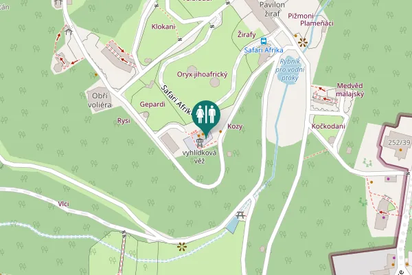 Map showing location of Safari Afrika Toilet