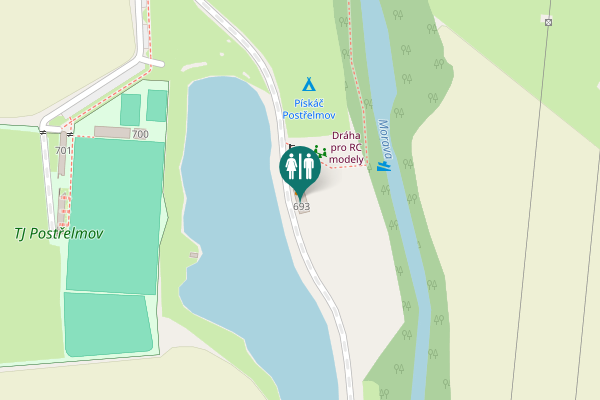 Map showing location of Vyhnálovská 693 Toilet