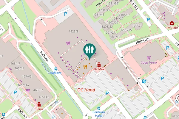 Map showing location of Kafkova 1351/6c Toilet