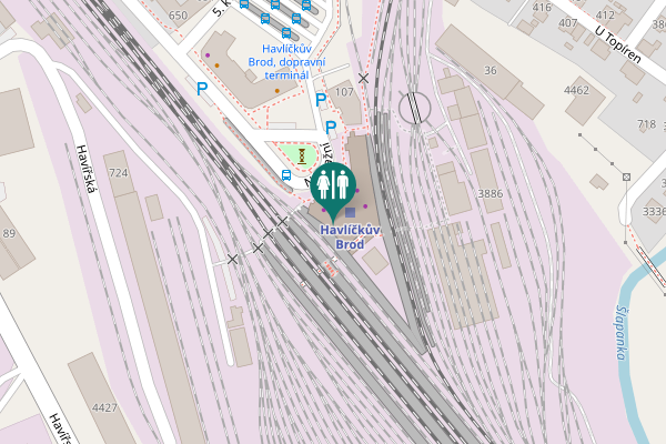 Map showing location of Nádražní 72 Toilet