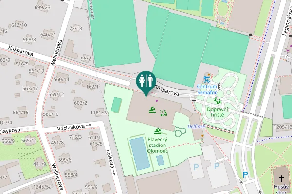 Map showing location of Legionářská 1089/13 Toilet