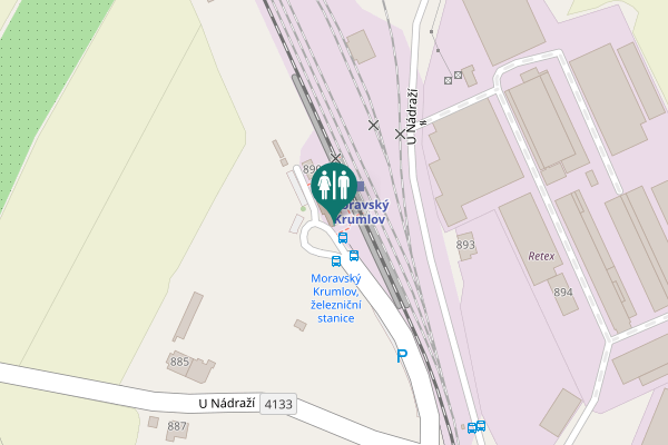 Map showing location of U Nádraží 891 Toilet