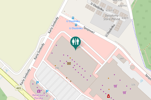 Map showing location of Spojovací 396 Toilet