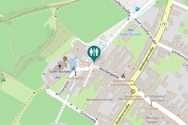 Map showing location of Melkerdurchgang Toilet