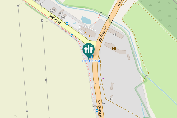 Map showing location of Na Štěpáně Toilet