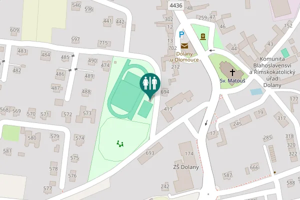 Map showing location of Dolany Toilet