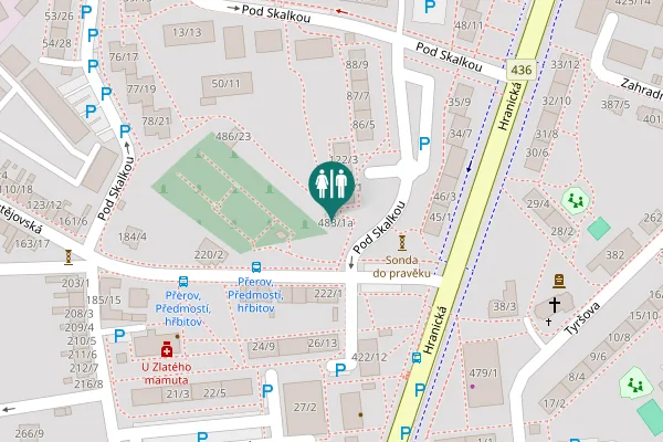 Map showing location of WC v infocentru v Předmostí