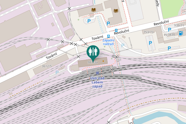 Map showing location of Tovární 987/3a Toilet