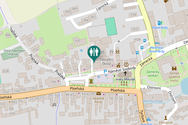 Map showing location of Náměstí Svobody 132 Toilet