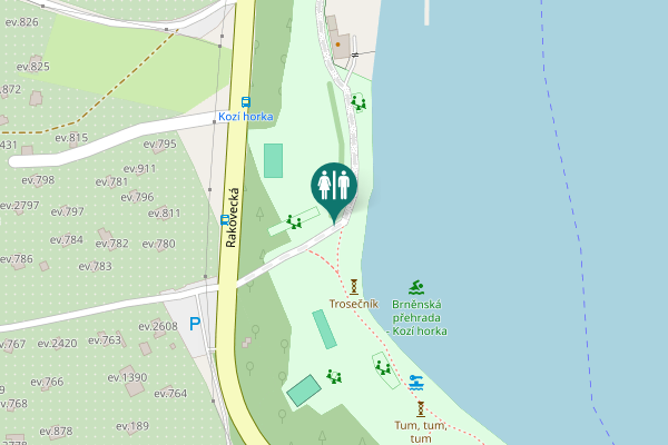 Map showing location of Rakovecká Toilet