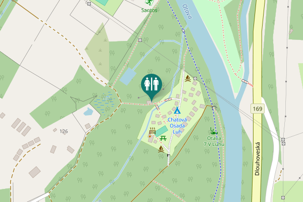 Map showing location of Sušice Toilet
